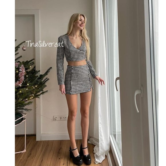 BLOGGER'S Fave! Zara Printed Co-Ord Skirt Set Textured Weave Sz XS/ S/M … - Picture 7 of 16